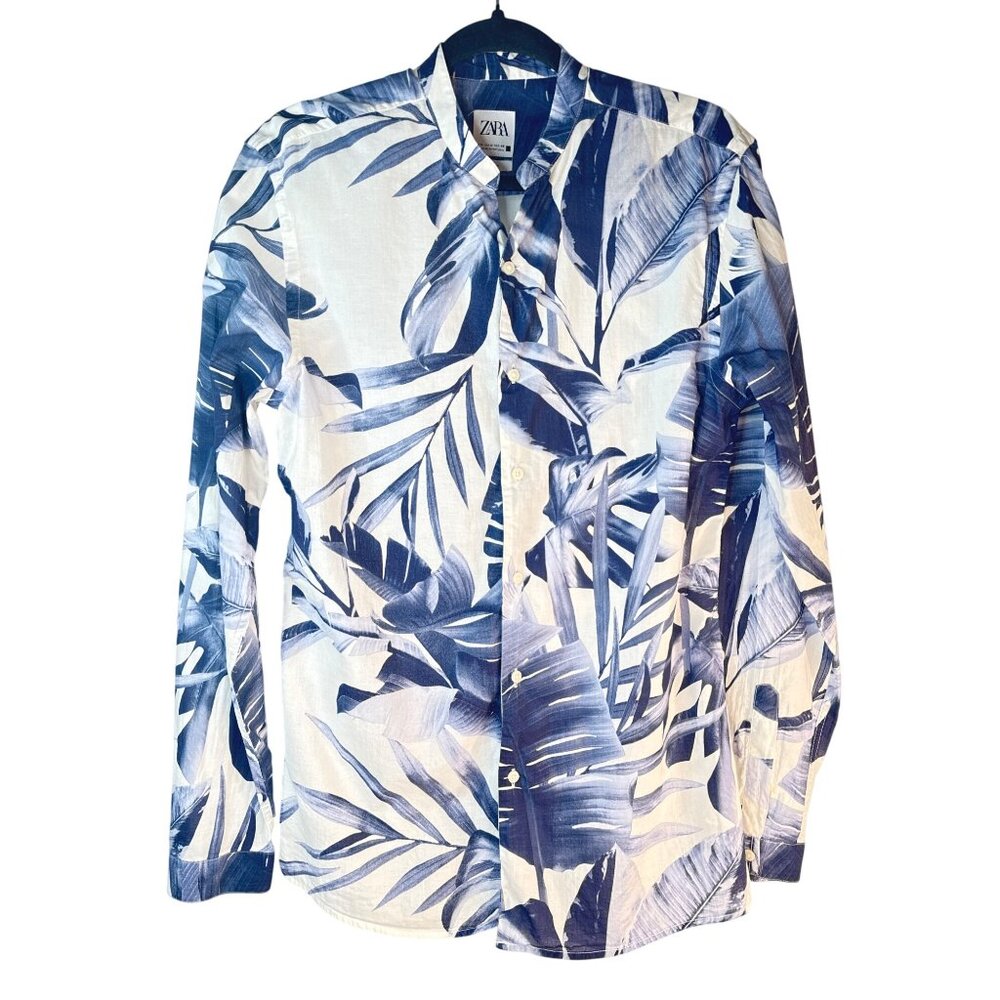 2/$30 ZARA Womens Medium Slim Fit Cotton Button-Up Shirt